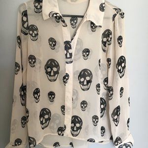 Vintage Havana Skull Blouse, Size Small